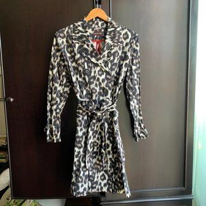 Gorgeous animal print trench coat.  NWOT